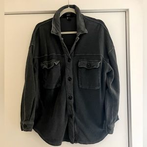 Fleece shacket with front pockets